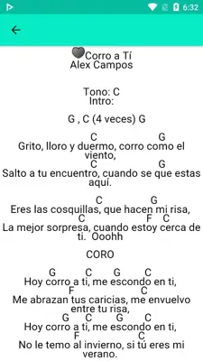 Letras y Acordes Musica Cristiana Guitarra android App screenshot 1